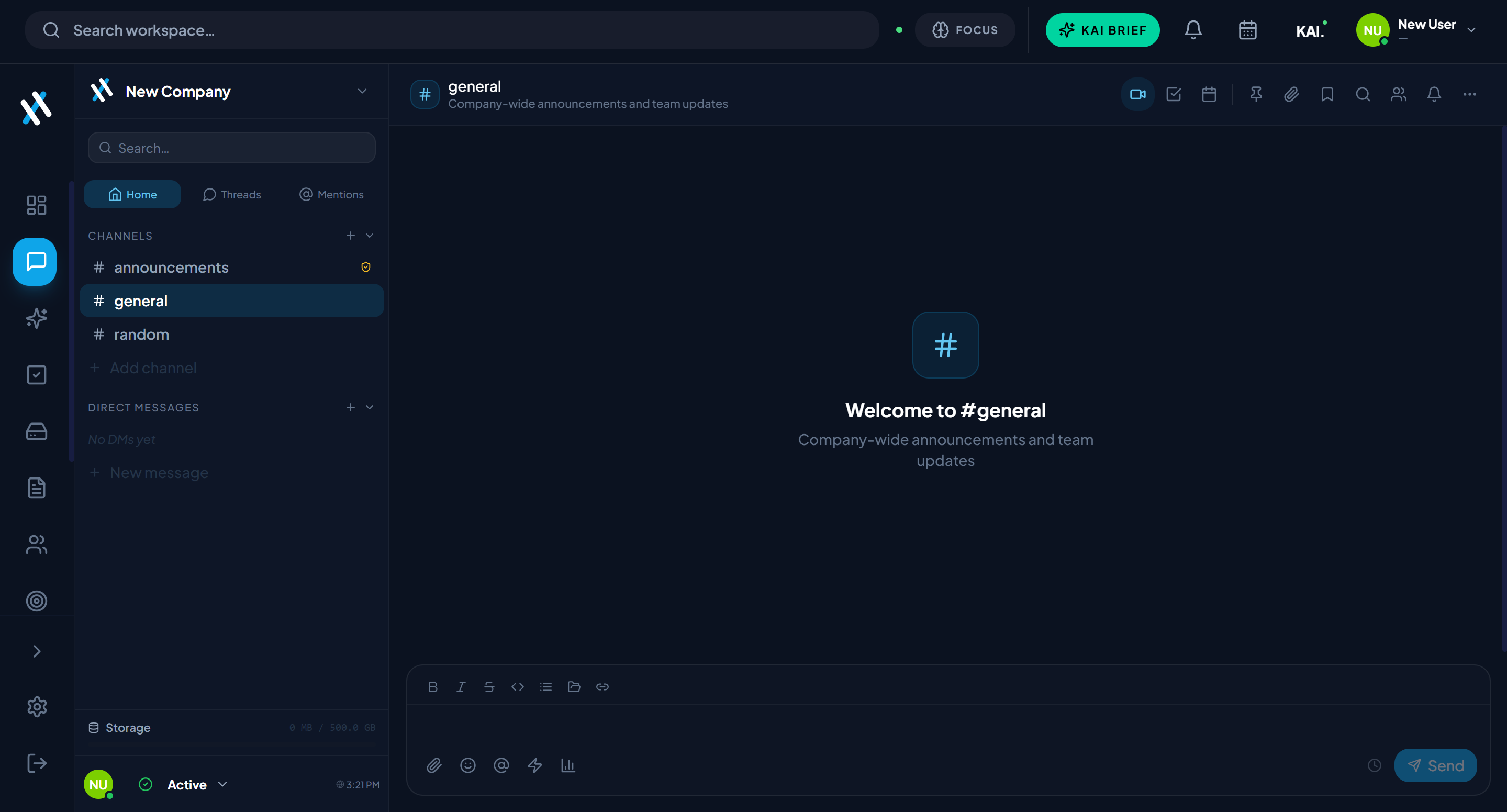 Kaimesh — team chat channels
